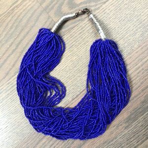 Handmade blue beaded necklace